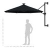 vidaXL Garden Parasol Black Polyester and Metal Large Garden Parasol