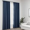 vidaXL Linen-Look Blackout Curtains with Hooks 2 pcs Blue 55.1x88.6"