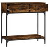vidaXL Console Table Smoked Oak Engineered Wood Console Table