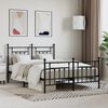 vidaXL Bed Frame Black Steel Full Bed Frame Rectangular Industrial