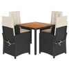 vidaXL Garden Dining Set Black, Brown, Cream White
