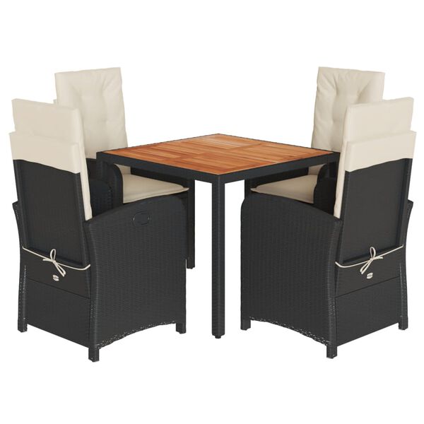 vidaXL Garden Dining Set Black, Brown, Cream White