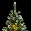 vidaXL Artificial Hinged Christmas Tree 150 LEDs & Flocked Snow 59.1"
