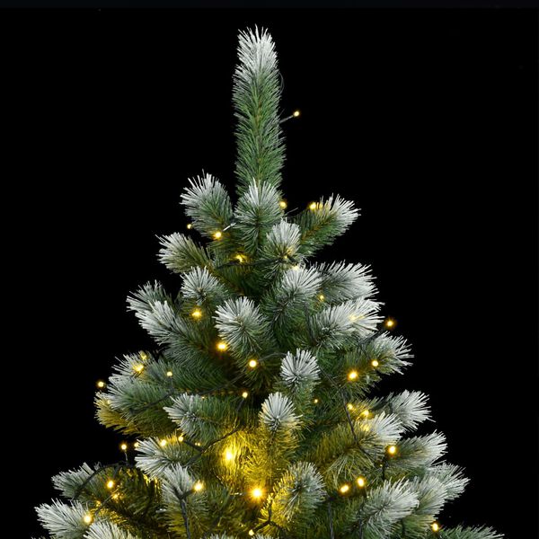 vidaXL Artificial Hinged Christmas Tree 150 LEDs & Flocked Snow 59.1"