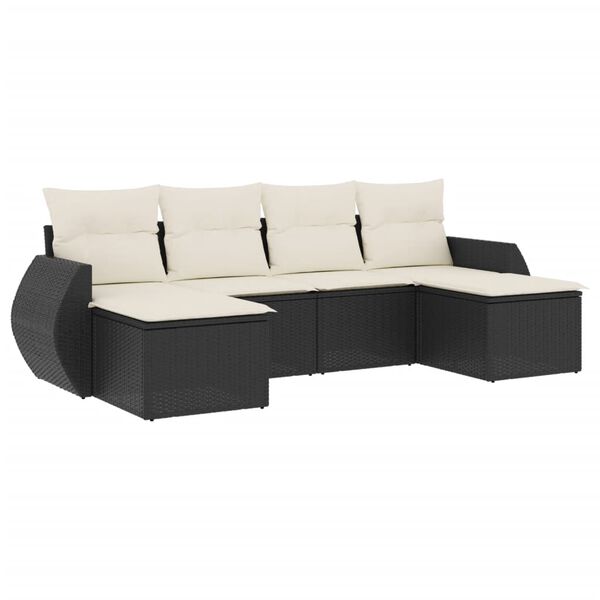 vidaXL Garden Sofa Set Black, Cream white