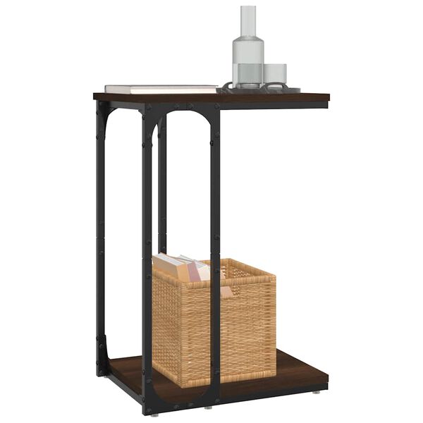 vidaXL Side Table Brown Oak Engineered wood, steel Standard Side Table