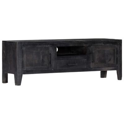 vidaXL TV Cabinet Black 46.5"x11.8"x15.7" Solid Mango Wood