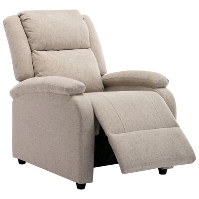 vidaXL TV Recliner Chair Cream Fabric