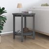 vidaXL Coffee Table Grey Solid pine wood Round Rustic