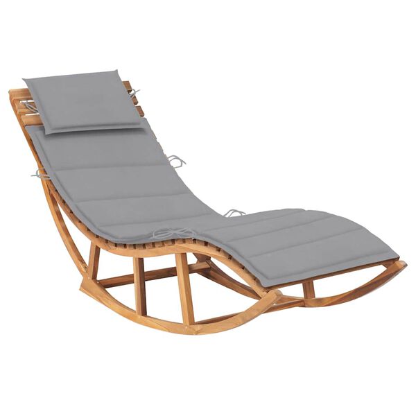 vidaXL Sun Lounger Teak Wood Large Modern Design Wooden Sun Lounger