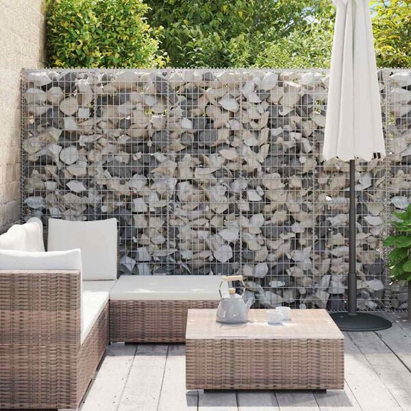 vidaXL Gabion Wall with Covers Galvanized Steel 354.3"x11.8"x78.7"