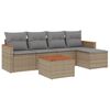vidaXL Garden Sofa Set Beige PE rattan Large Modular Garden Sofa Set