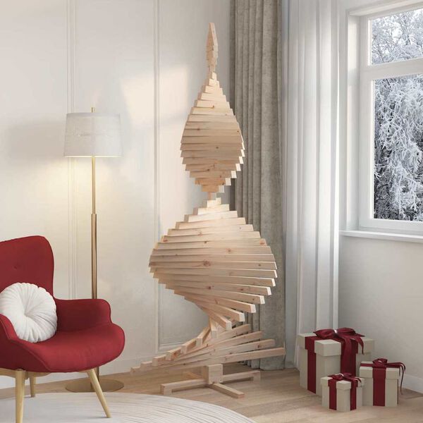vidaXL Christmas Trees with Stand Natural 82.7" Solid pine wood