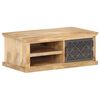 vidaXL Coffee Table Natural Mango Wood and Black Solid Mango Wood
