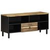 vidaXL TV Cabinet Black Solid rough mango wood, iron Medium TV Cabinet
