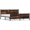 vidaXL Bed Frame Smoked Oak Steel, Engineered wood 78.7 x 78.7 in