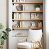 vidaXL Wall Shelf Natural Beech Wood Solid Beech Wood 31.5x7.9x1.6 in