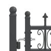 vidaXL Fence Gate with Spear Top Black 159.8"x 68.9" Powder-coated Steel