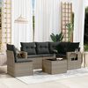 vidaXL Garden Sofa Set Grey PE rattan, powder-coated steel, tempered glass