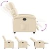 vidaXL Electric Recliner Chair Cream Fabric (100% polyester), metal, plywood