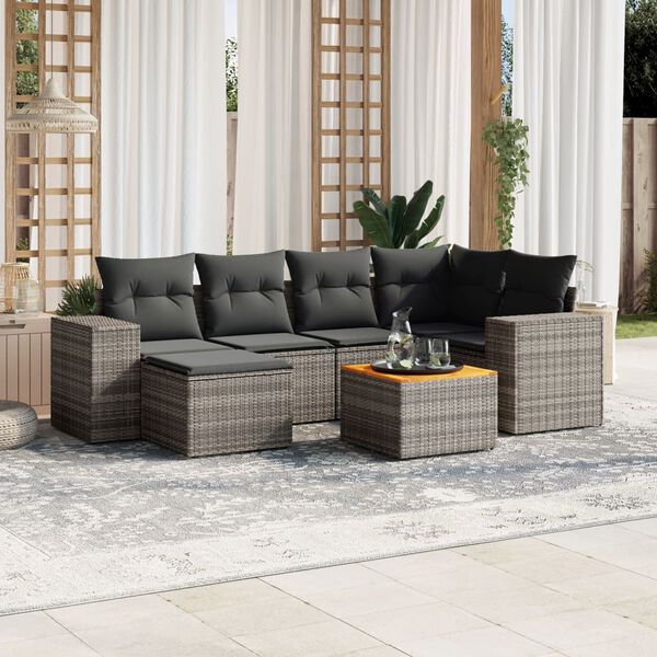vidaXL Garden Sofa Set Gray, Dark Gray