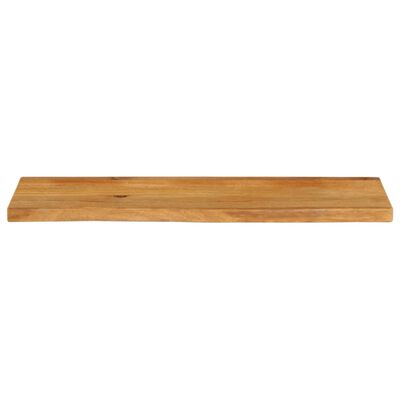 Long wooden cutting board or plank with straight edges.