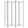 vidaXL 5-Panel Room Divider White 78.7"x78.7" Fabric