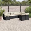 vidaXL Garden Sofa Set Black, Cream