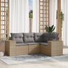 vidaXL Garden Sofa Set Beige, Light Grey