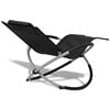 vidaXL Sun Lounger Black and Grey Galvanized steel, Textilene fabric