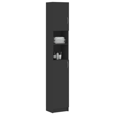 vidaXL Bathroom Cabinet Gray 12.6"x10"x74.8" Engineered Wood