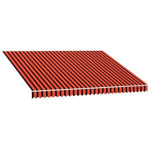 vidaXL Awning Orange and brown (striped) Polyester with PU coating Large