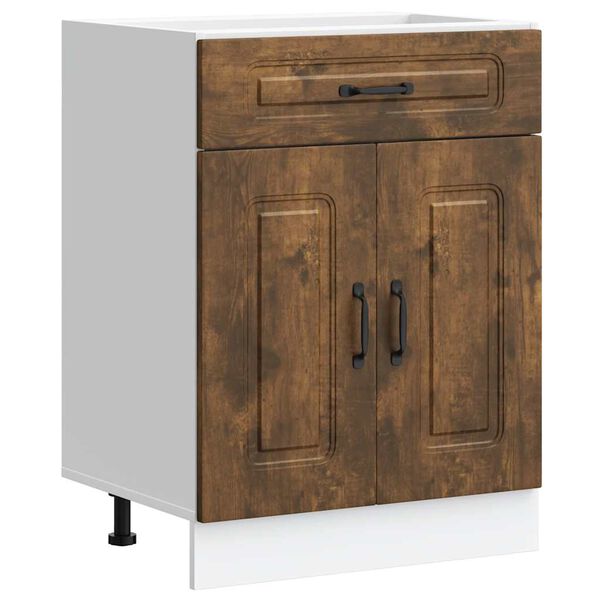vidaXL Kitchen Base Cabinet Smoked Oak Engineered Wood Medium