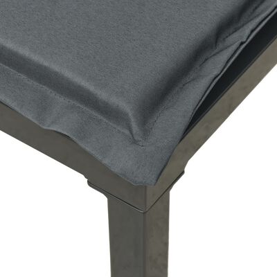 vidaXL Patio Footstool with Cushion Black and Gray Poly Rattan