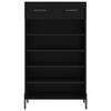 vidaXL Shoe Cabinet Black Engineered wood, iron, zinc alloy Medium