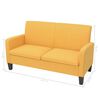 vidaXL Sofa Yellow Polyester 2-seater Removable Covers Sofa