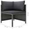 vidaXL Garden Lounge Set Grey PE Rattan, Powder-Coated Steel Standard