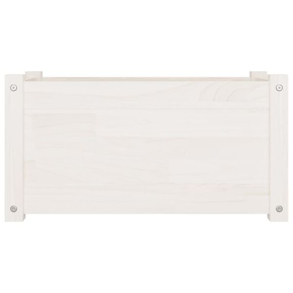 vidaXL Garden Planter White Solid pinewood Medium Garden Planter
