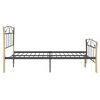 vidaXL Bed Frame Black Powder-coated metal Double Durable Bed Frame