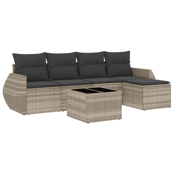 vidaXL Garden Sofa Set Light Grey and Dark Grey