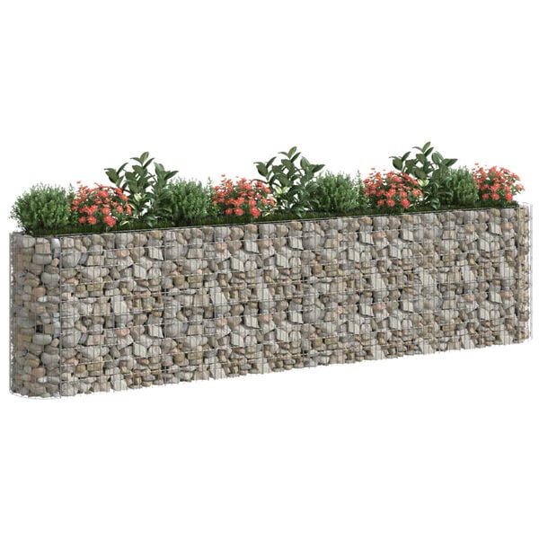 vidaXL Gabion Raised Bed Silver Galvanized Steel Extra Large Durable