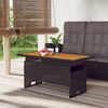 vidaXL Garden Table Black Solid Acacia wood Medium Height-Adjustable