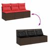 vidaXL Garden Sofa Brown 64.96 x 24.41 x 27.17 in Poly rattan