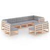 vidaXL Garden Lounge Set Natural Wood Solid Pinewood Modular