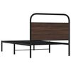vidaXL Bed Frame Brown Oak Steel Twin Bed Frame Rectangular
