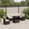 vidaXL Garden Sofa Set Brown, Cream White