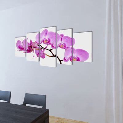 Canvas Wall Print Set Orchid 39" x 20"