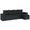 vidaXL Garden Sofa Set Black PE Rattan Large Modular Garden Sofa Set