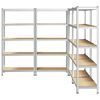 vidaXL 5-Layer Storage Shelves 4 pcs Silver Steel&Engineered Wood