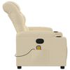 vidaXL Massage Recliner Chair Cream Fabric (100% polyester), metal, plywood